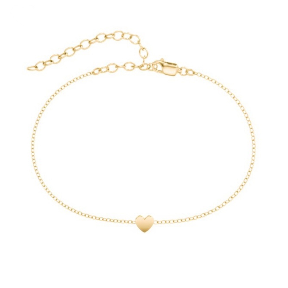 Gold Heart Chain Love Anklet Women’s Jewelry Bracelet NEW